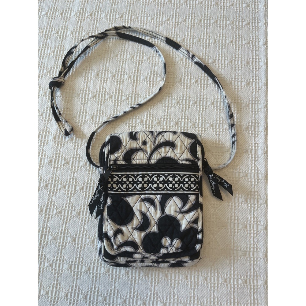 Vintage Vera Bradley Night & Day Mini Hipster Black White Bag **Some Wear